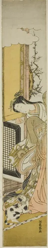 Parody of the Third Princess and Her Pet Cat by Isoda Koryusai, print, 1767-1777