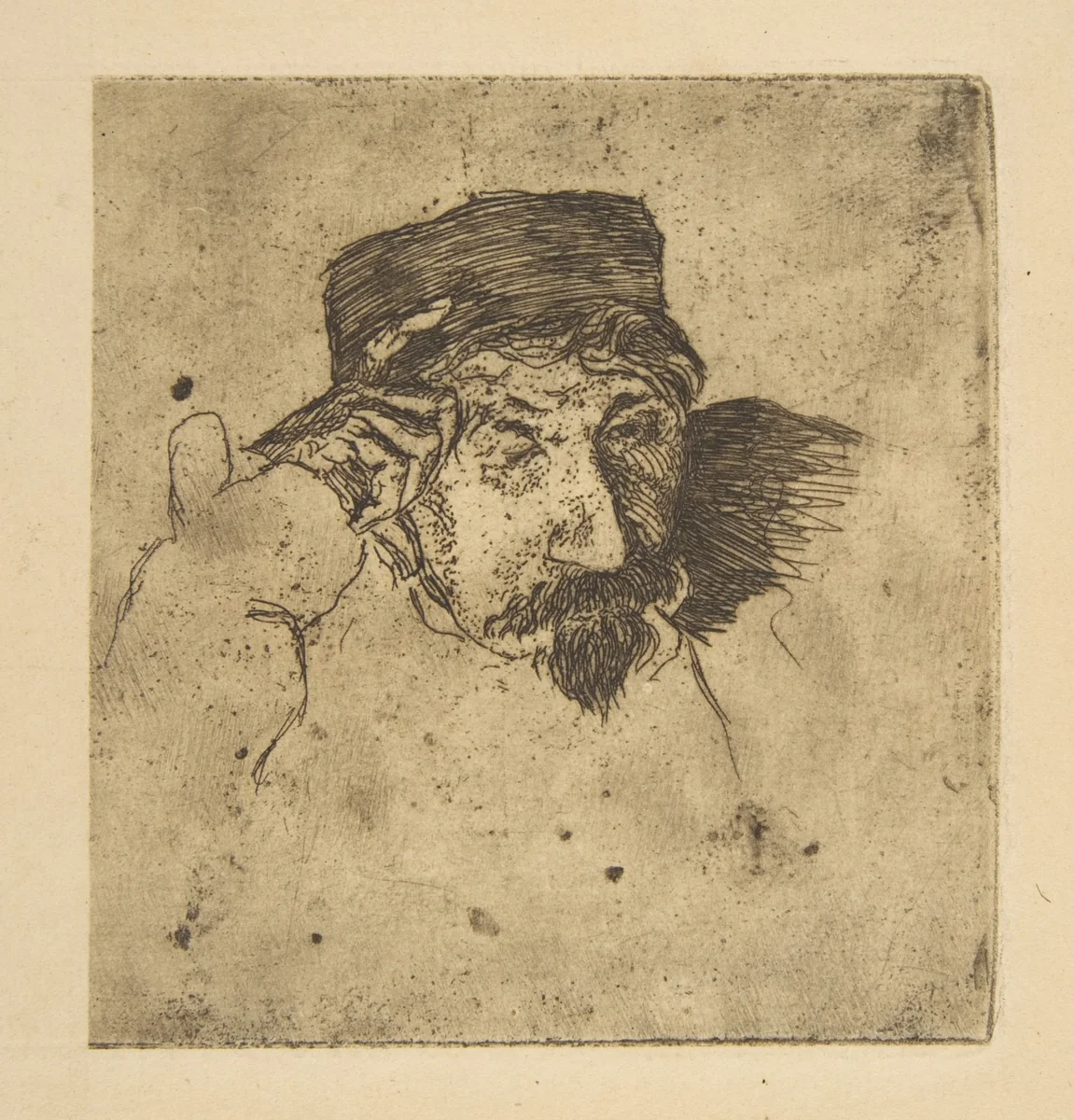 Sketch of Joseph Guichard by Félix Bracquemond, print, 1853