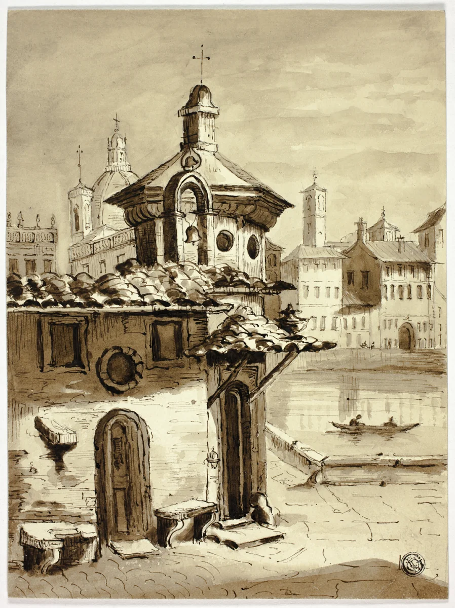 Venetian View by Elizabeth Murray, drawing, 1835-1882
