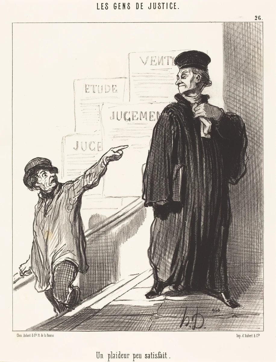 Un Plaideur peu satisfait by Honoré Daumier, print, 1846
