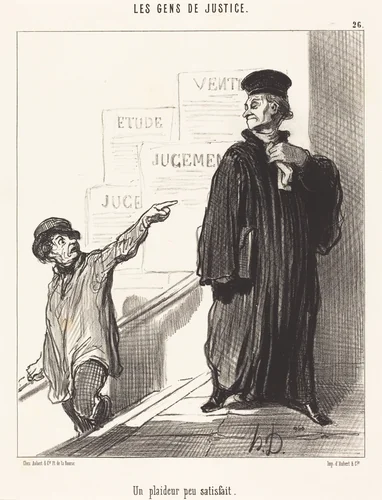 Un Plaideur peu satisfait by Honoré Daumier, print, 1846