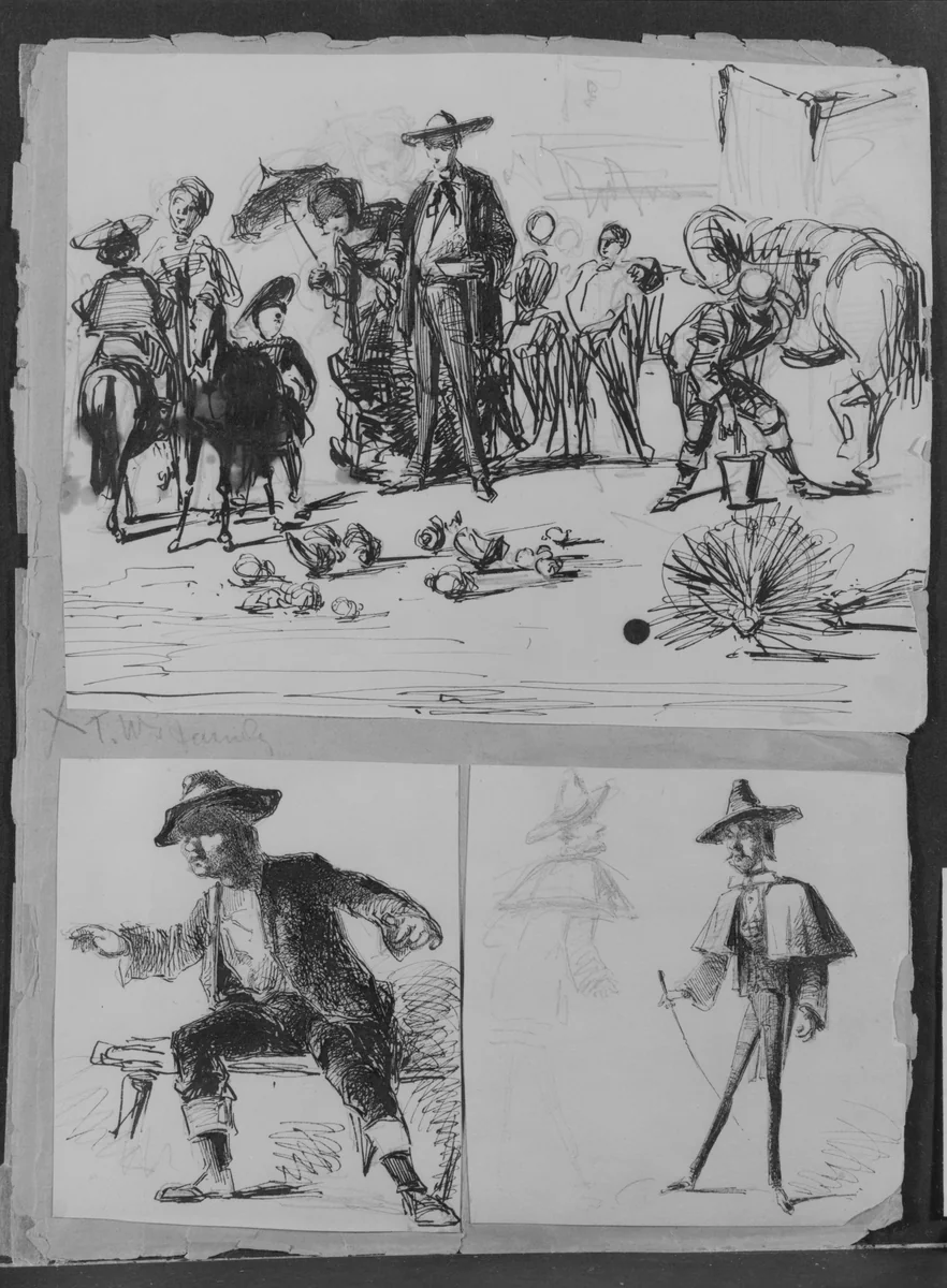 Thomas Winan's Family (from Sketchbook) by James McNeill Whistler, artwork, 1851-1855