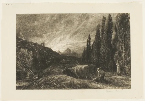 The Early Ploughman by Samuel Palmer, print, 1856-1866