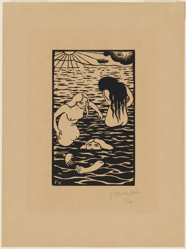 Three Bathers by Félix Vallotton, print, 1894