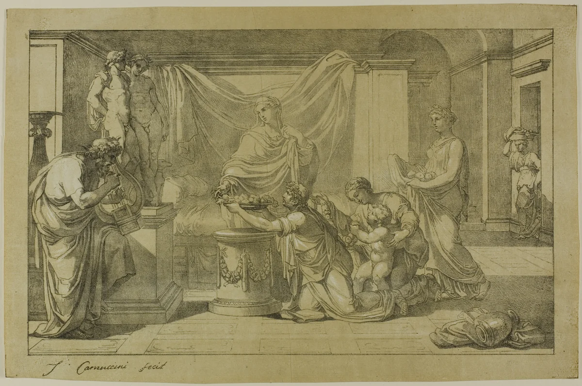 Offering to Lares by Vincenzo Camuccini, print, 1810