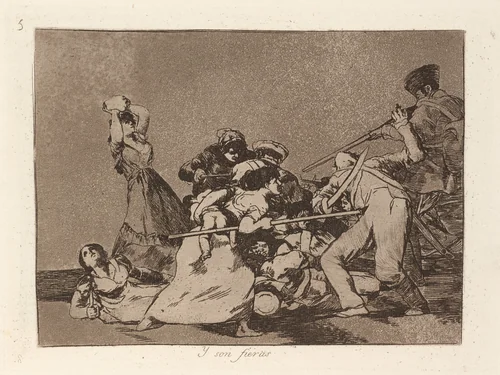 Y son fieras (And They Are Like Wild Beasts) by Francisco Goya, print, 1863