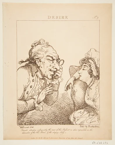 Desire (Le Brun Travested, or Caricatures of the Passions) by Thomas Rowlandson, print, 1800
