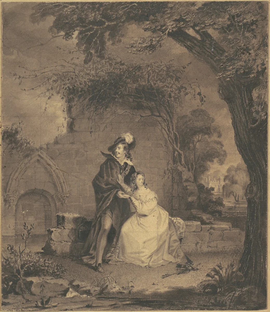The Bride of Lammermoor by James Goodwyn Clonney, drawing, 1831-1841