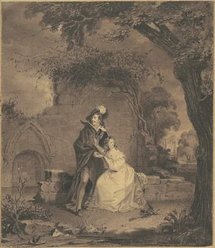The Bride of Lammermoor by James Goodwyn Clonney, drawing, 1831-1841