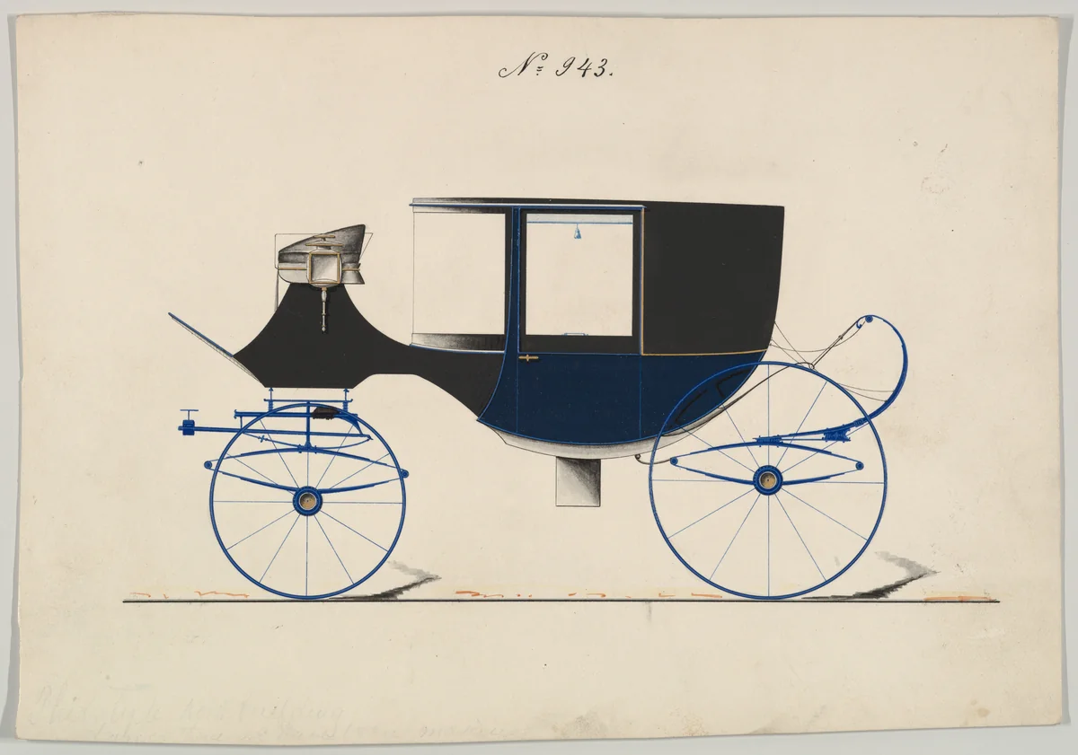Clarence #943 by Brewster & Co., drawing, 1850-1870