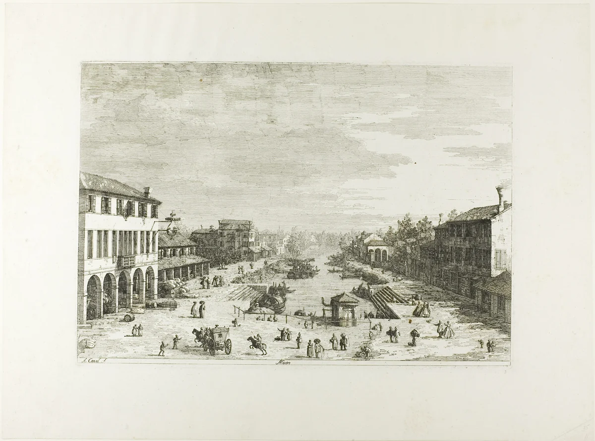 Mestre, from Vedute by Canaletto, print, 1735-1744