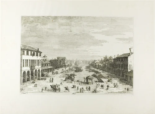 Mestre, from Vedute by Canaletto, print, 1735-1744