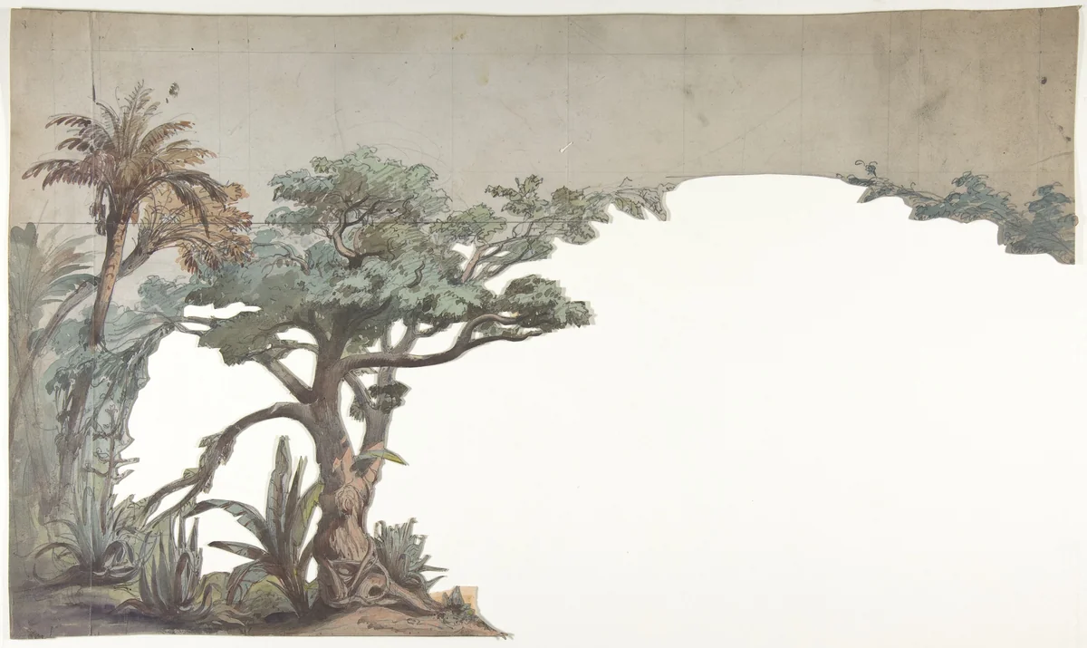 Design for a Stage Set at the Opéra, Paris by Eugène Cicéri, drawing, 1828-1890