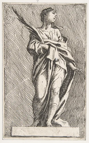 Standing Female Figure by Pierre Ignace Parrocel, print, 1739-1740