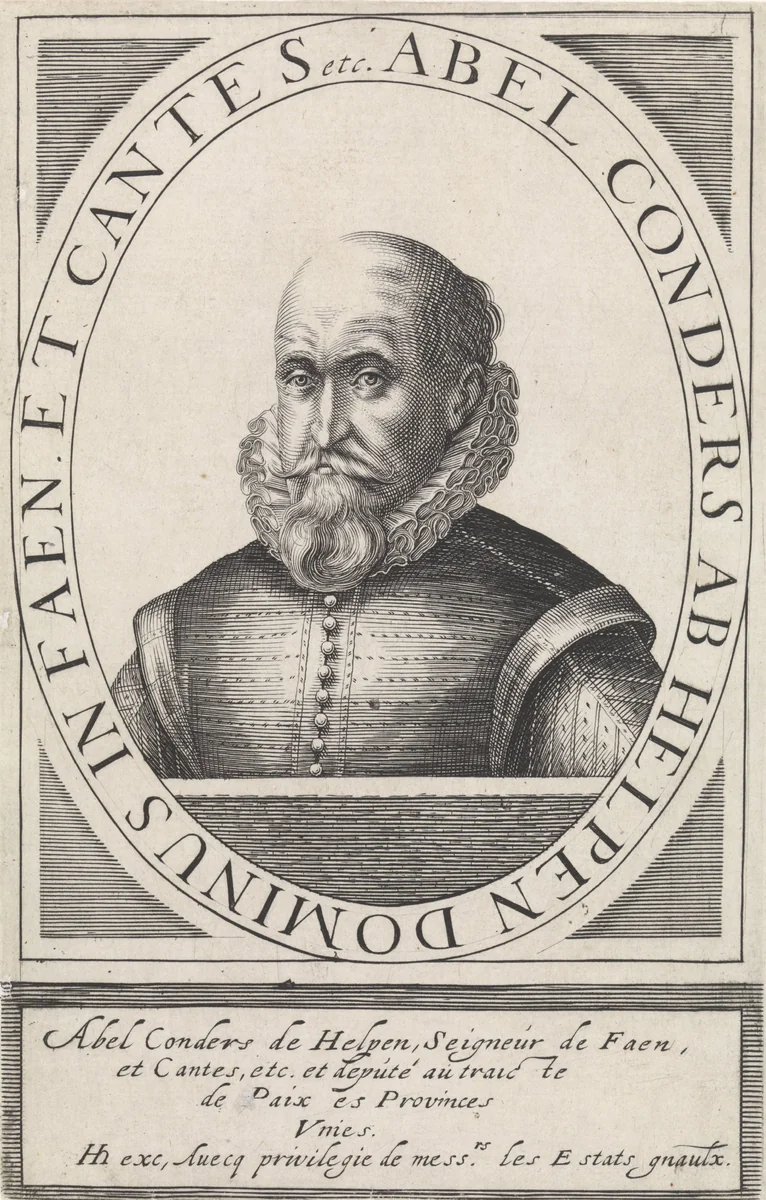Portret van Abel Coenders van Helpen by Hendrick Hondius, print, 1608