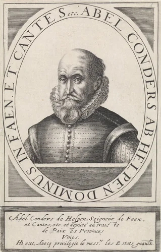 Portret van Abel Coenders van Helpen by Hendrick Hondius, print, 1608