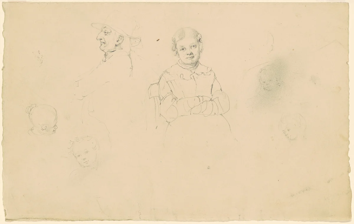 Studies of Figures by James Goodwyn Clonney, drawing, 1831-1841