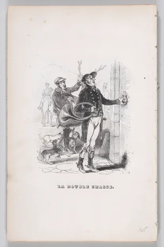 The Double Hunt, from "The Complete Works of Béranger" by J. J. Grandville, print, 1836