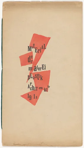 Front cover from Material der Malerei Plastik Architektur by Raoul Hausmann, illustrated book, 1918