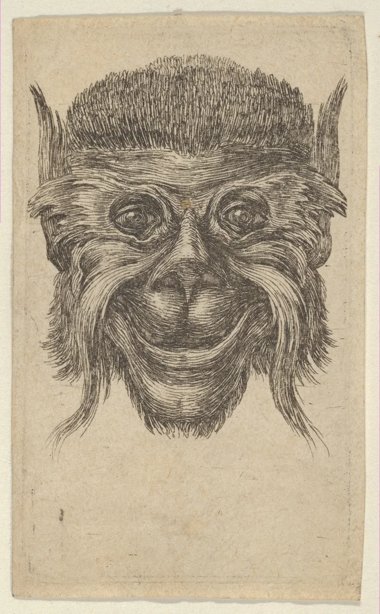 Monkey Mask, from "Divers Masques" by François Chauveau, print, 1630-1650