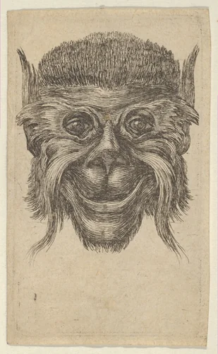 Monkey Mask, from "Divers Masques" by François Chauveau, print, 1630-1650