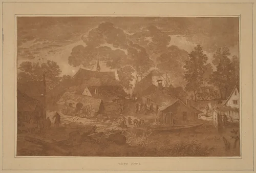 Village with Pond by Cornelis Ploos van Amstel
Cornelis Brouwer
Allart van Everdingen, print, 1782
