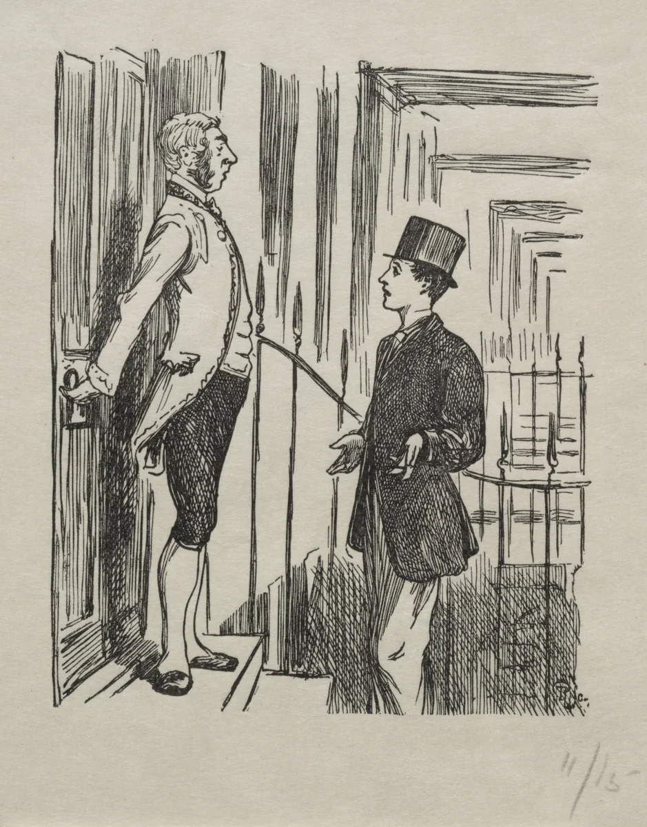 Coelebs in Search of a Mulready Envelope by George Du Maurier, print, 1865