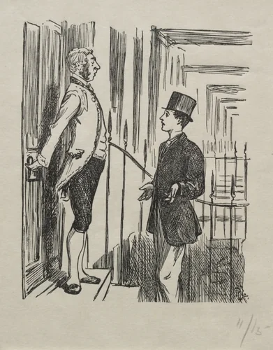 Coelebs in Search of a Mulready Envelope by George Du Maurier, print, 1865