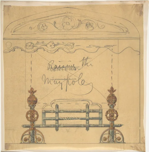 Design for a Grate by anonymous, drawing, 1800-1900