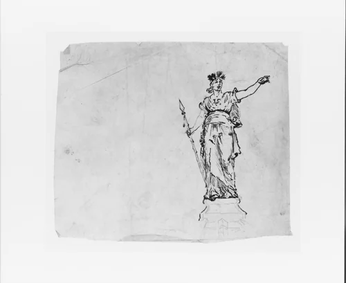 Study for Victory (from Sketchbook) by John Quincy Adams Ward, artwork, 1857-1860