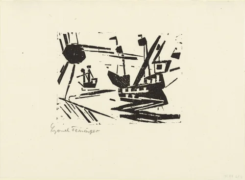 Ships and Sun (Schiffe und Sonne) from Ten Woodcuts by Lyonel Feininger by Lyonel Feininger, print, 1919