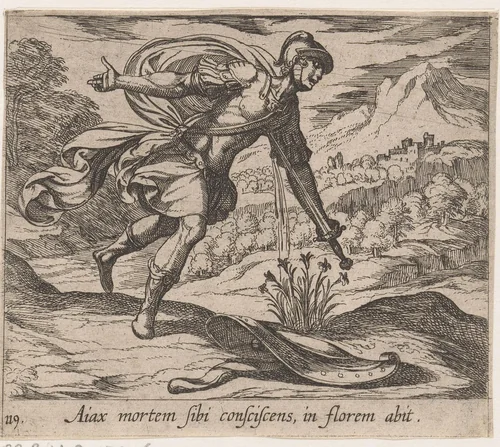 Zelfmoord van Ajax by Antonio Tempesta, print, 1606-1638
