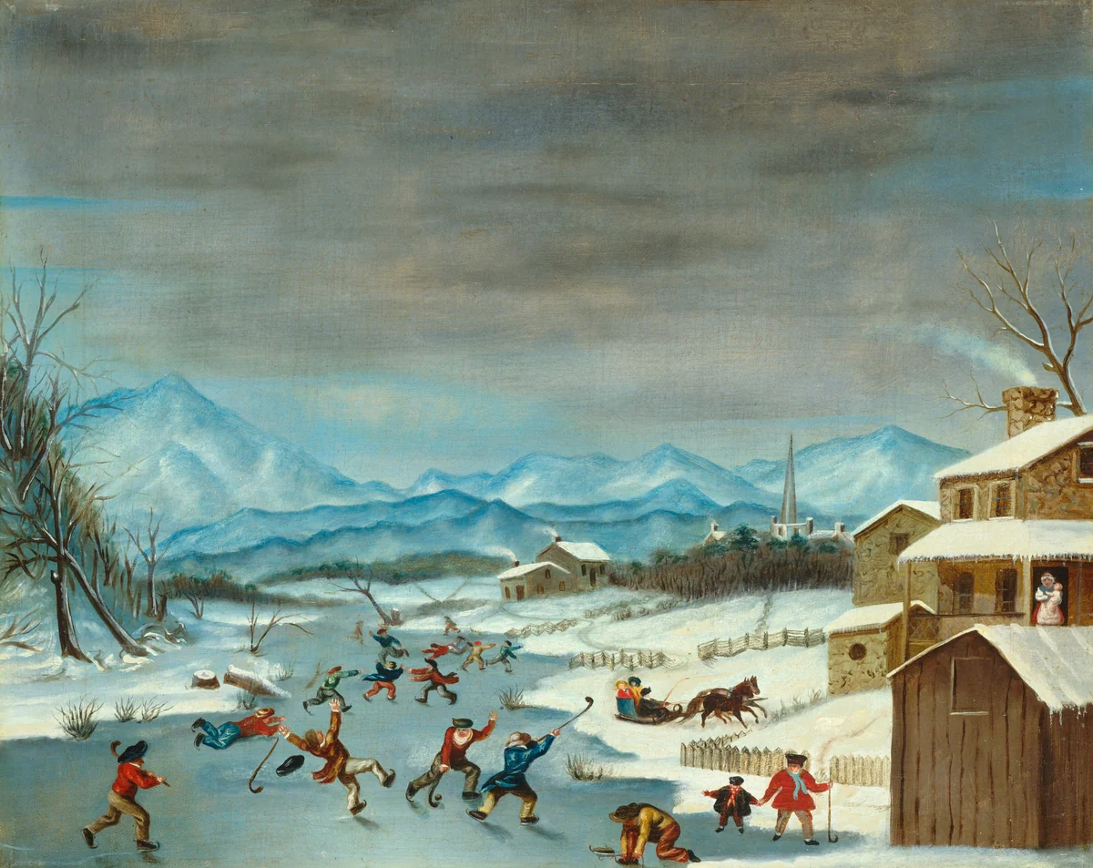 Skating Scene by John Toole, painting, 1835