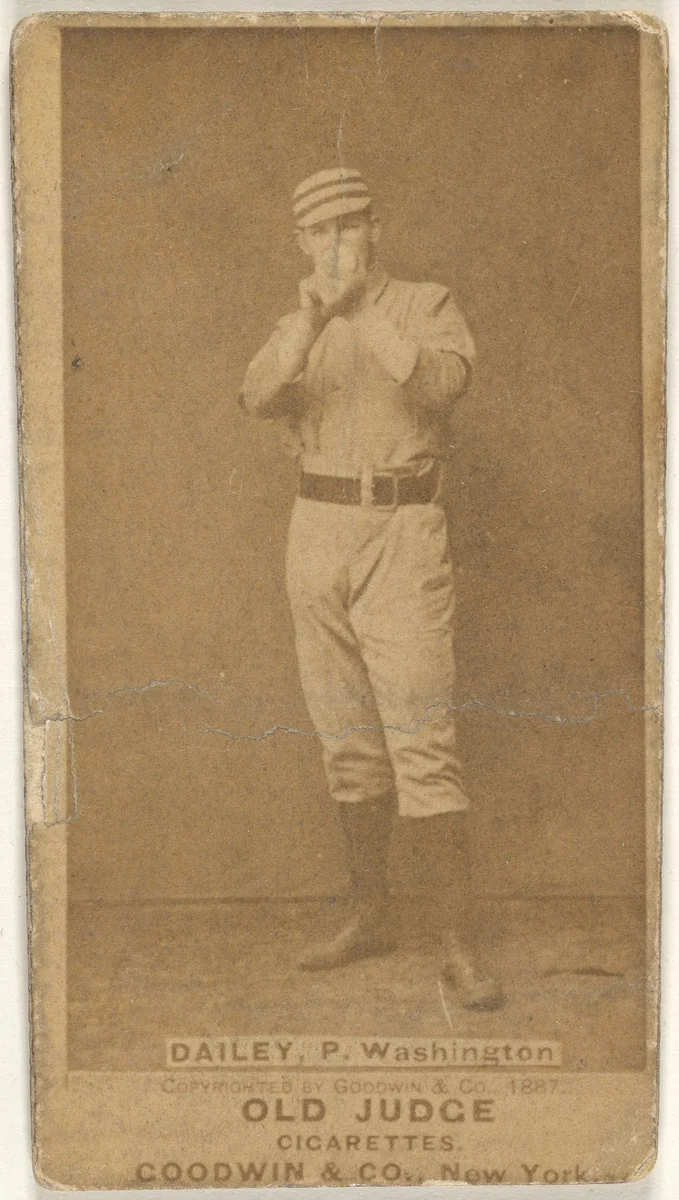Edward M. Daily, Pitcher, Washington Nationals, from the Old Judge series (N172) for Old Judge Cigarettes by Goodwin & Company, photograph, 1887