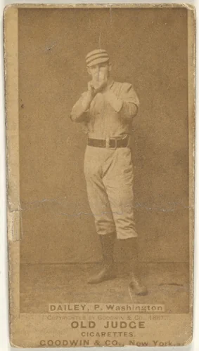 Edward M. Daily, Pitcher, Washington Nationals, from the Old Judge series (N172) for Old Judge Cigarettes by Goodwin & Company, photograph, 1887