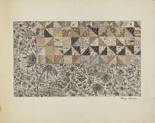 Patchwork Bedspread by Mary Berner, index of american design, 1937