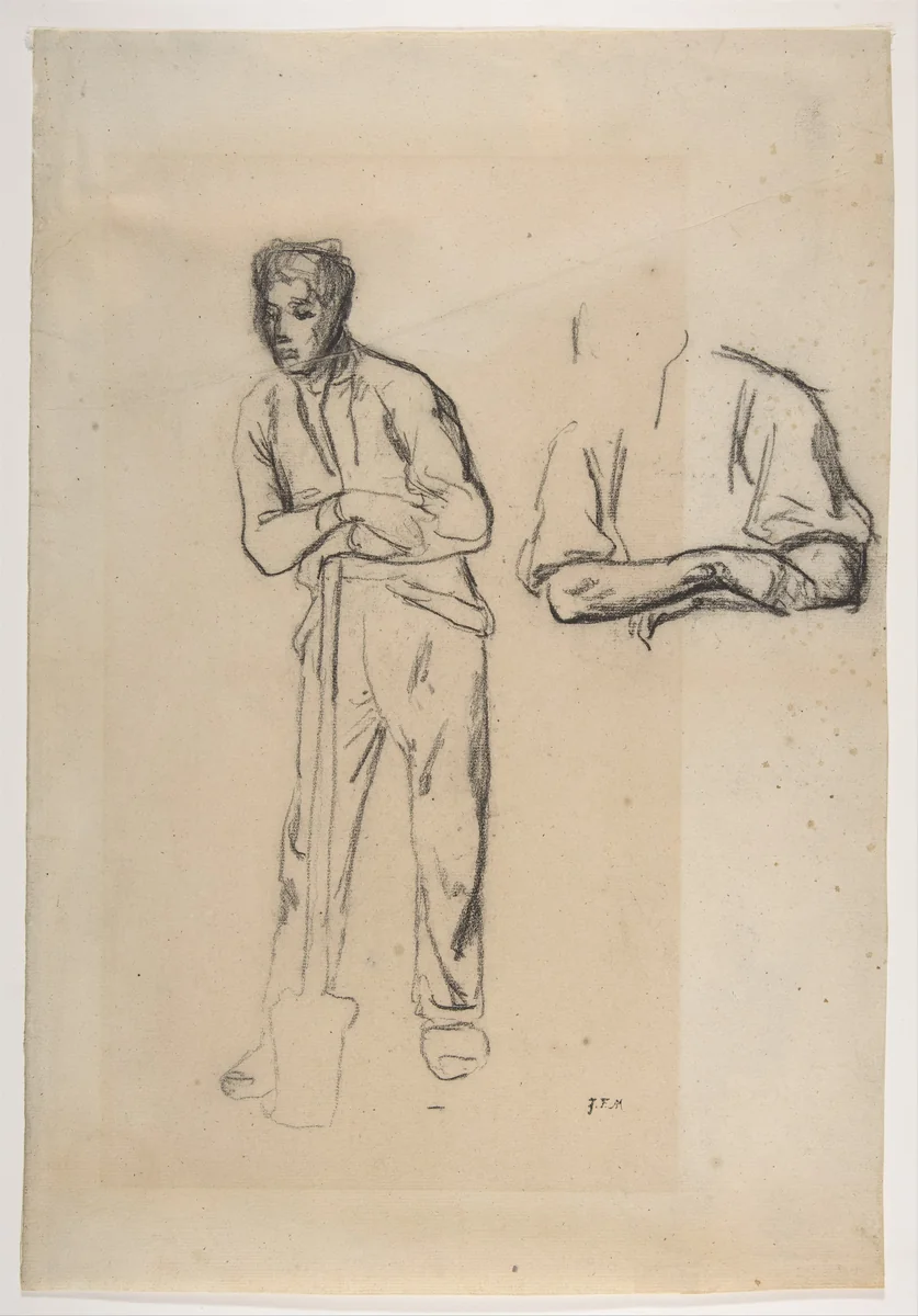 Man with a Spade by Jean-François Millet, drawing, 1850-1863