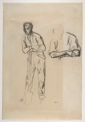 Man with a Spade by Jean-François Millet, drawing, 1850-1863