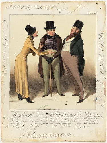 A Candidate. “Who do you want?... An upright, conscientious, sober man, an industrialist, a man who doesn't need the government to enrich himself, a man familiar with the law, who knows it well, through practice, very long practice... a long practice of law... you can't choose any better than... my honorable friend,” plate 48 from Caricaturana by Édouard Bouvenne, print, 1837