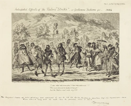 Anticipated Effects of the Tailors' "Strike" by George Cruikshank, print, 1834