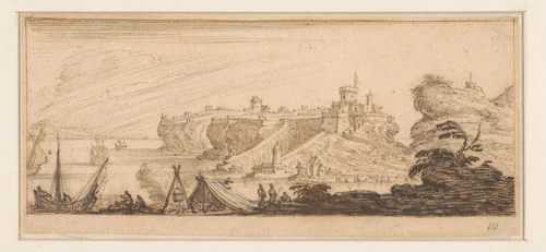 Uitzicht op Pozzuoli by Israël Silvestre, drawing, 1636-1687