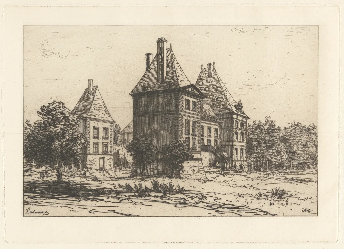 Castle with Two Wings by Maxime Lalanne, print, 1880-1890