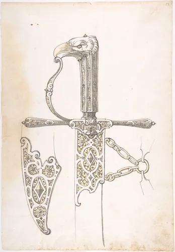 Design for a Sword by Erasmus Hornick, drawing, 1496-1583