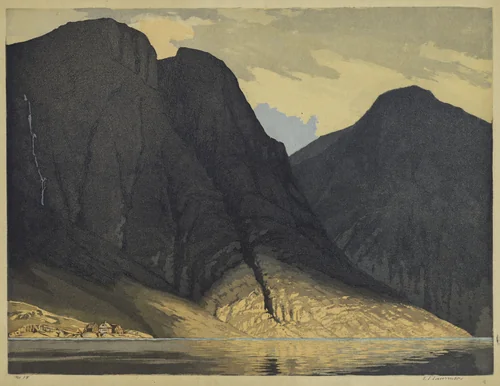 [Mountain View with Water] by Edward Louis Laurenson, print