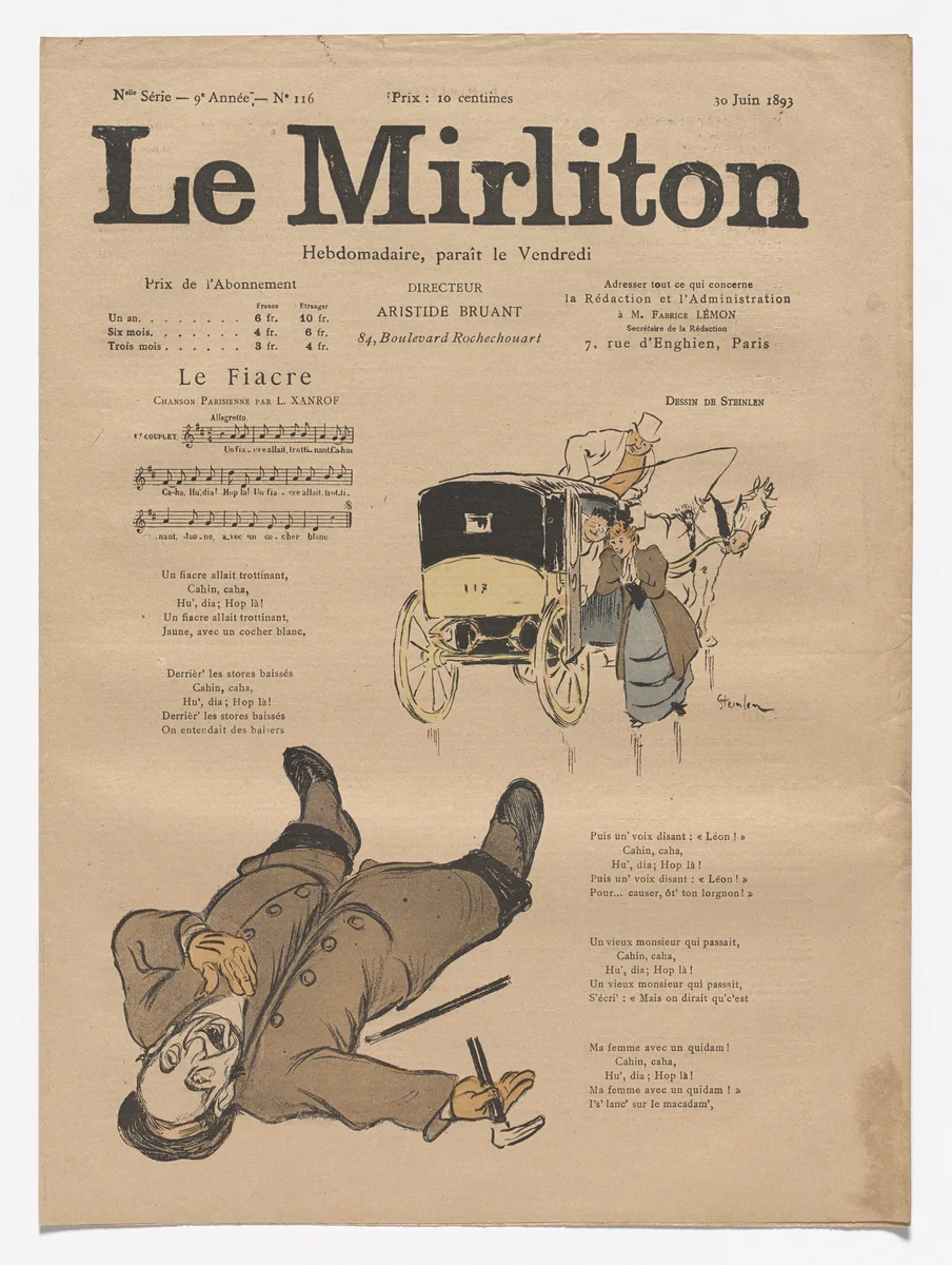 Le Mirliton, no. 116 by Théophile-Alexandre Steinlen, periodical, 1893