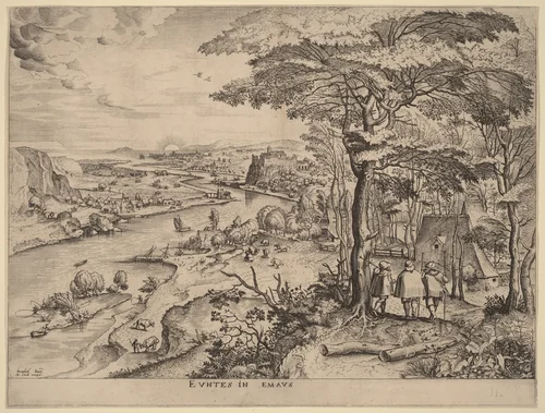 Euntes in Emaus (The Pilgrims to Emmaus) by Lucas van Doetechum
Johannes van Doetechum
Pieter Bruegel
Hieronymus Cock, print, 1555-1557