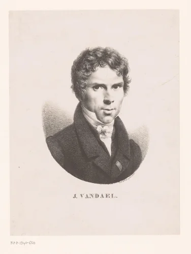 Portret van de kunstenaar Jan-Frans van Dael by anonymous, print, 1816-1839