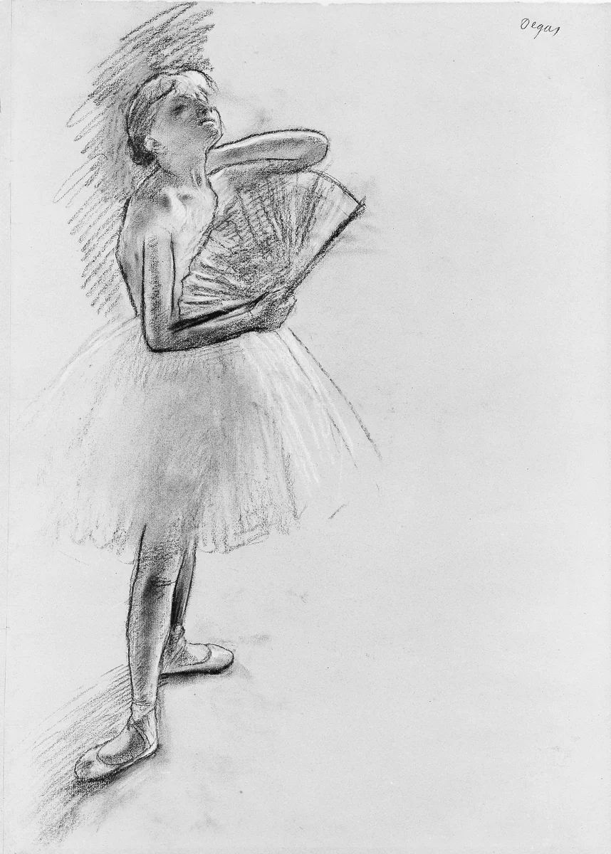 Dancer with a Fan by Edgar Degas, drawing, 1875-1885