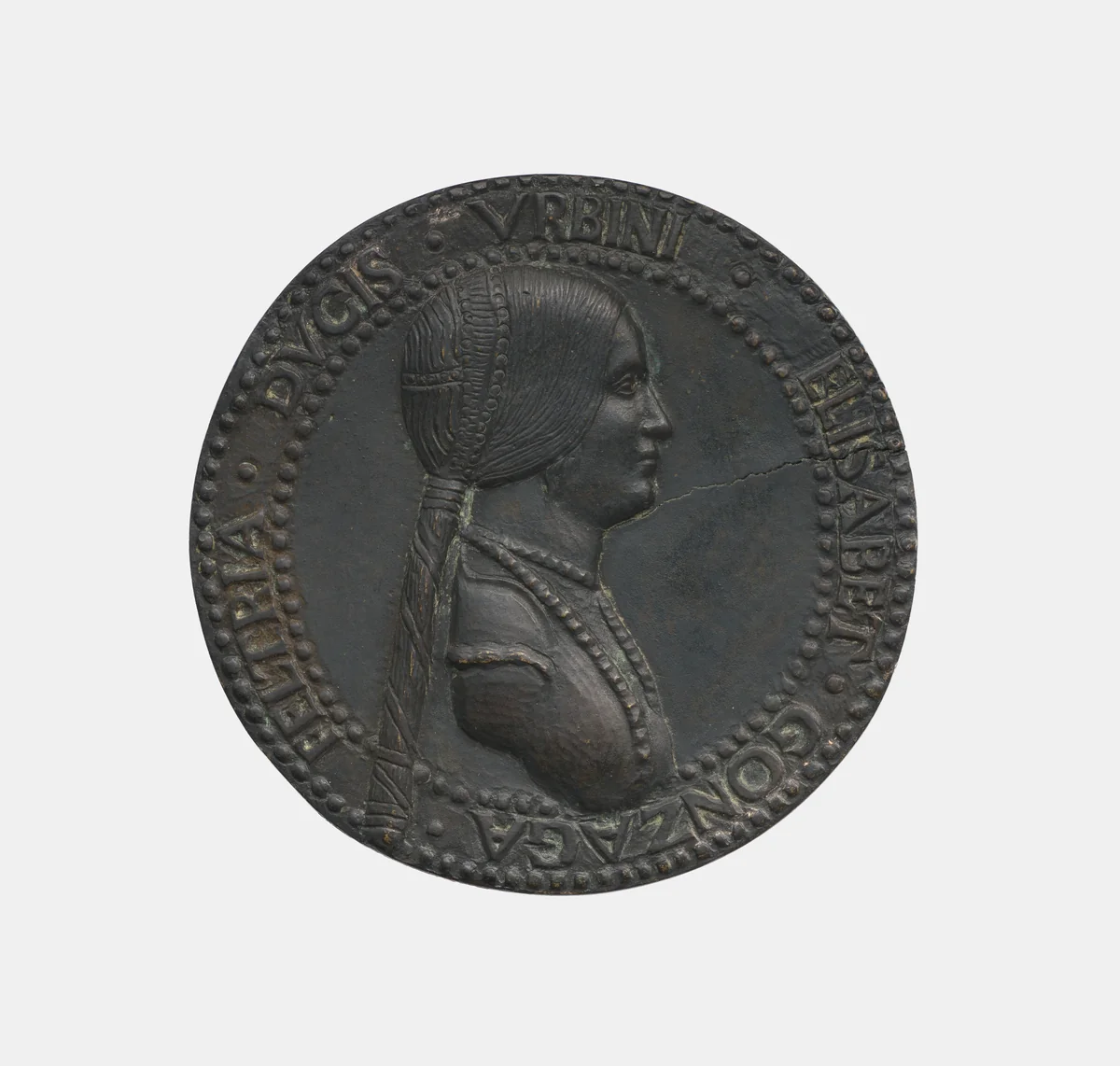 Elisabetta Gonzaga, Duchess of Urbino by Adriano Fiorentino, metalwork, 1445-1499