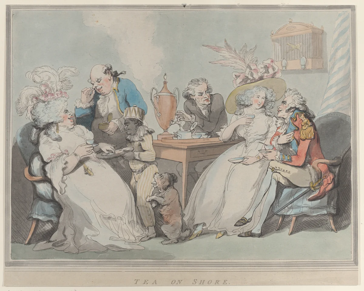 Tea on Shore by Thomas Rowlandson, print, 1785-1794